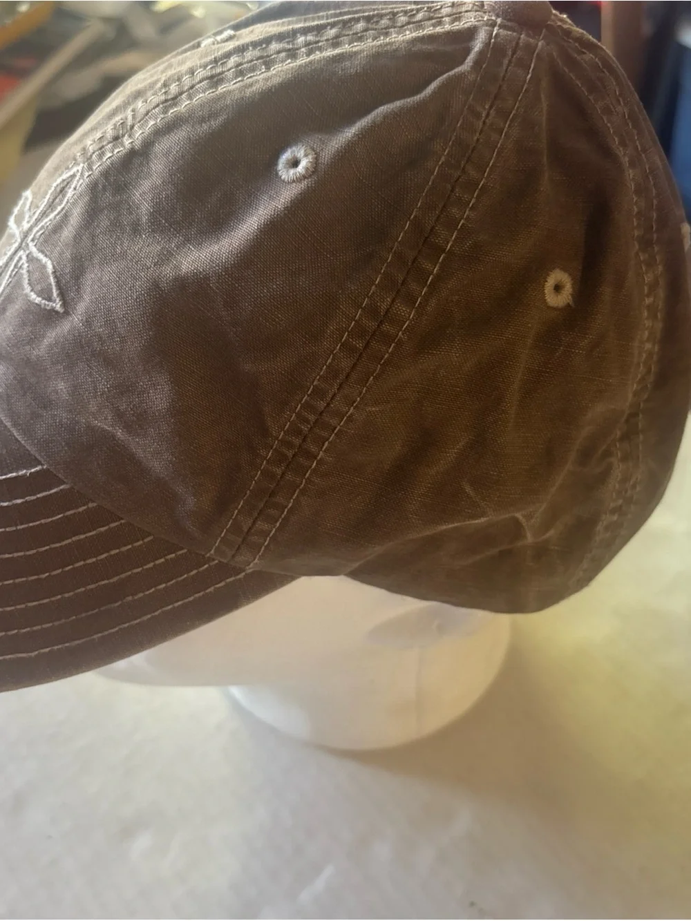 SMFK Men's Brown Crucible Embroidered Baseball Cap Designer